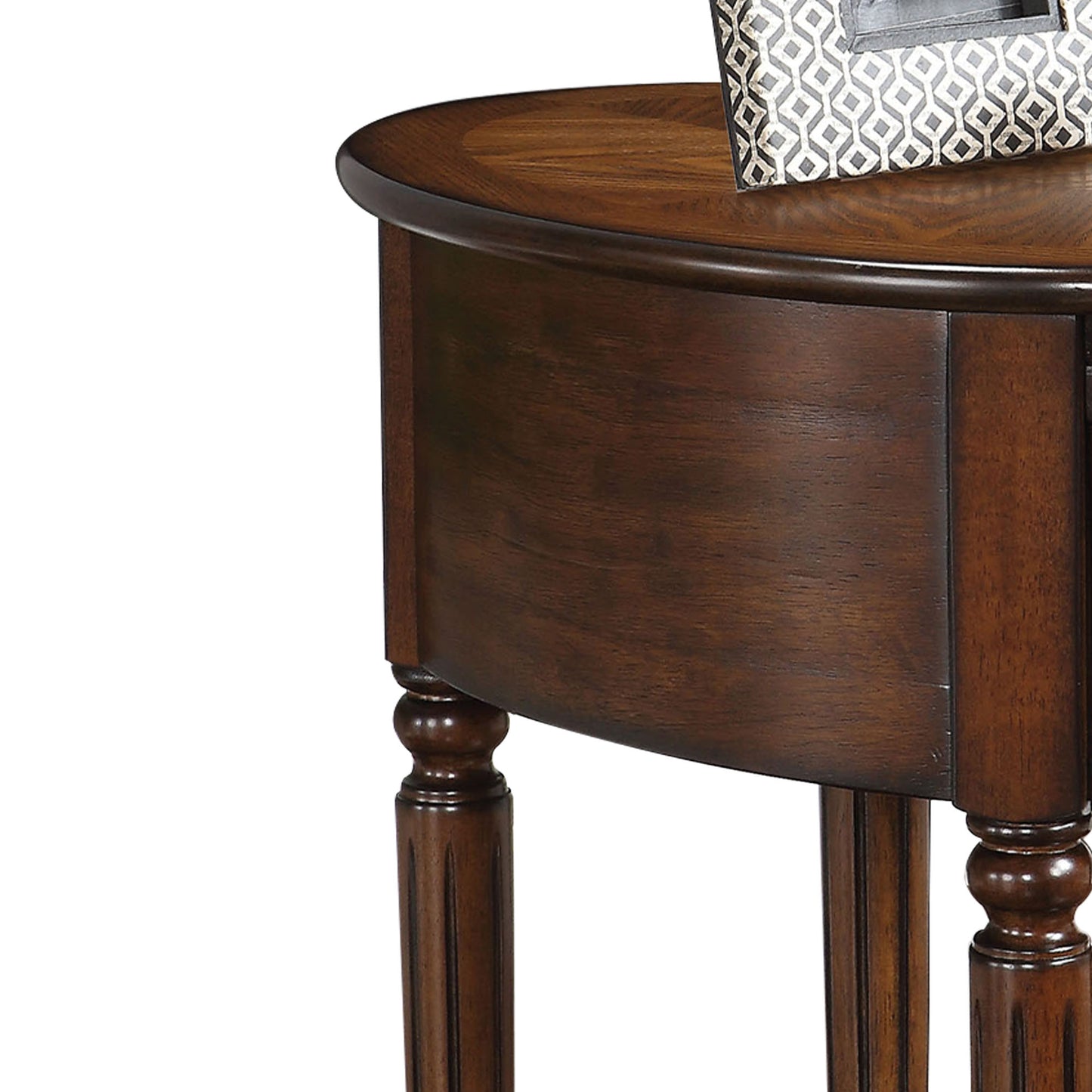 Alluring Side Table, Dark Oak Brown By Benzara | Side Tables | Modishstore - 5