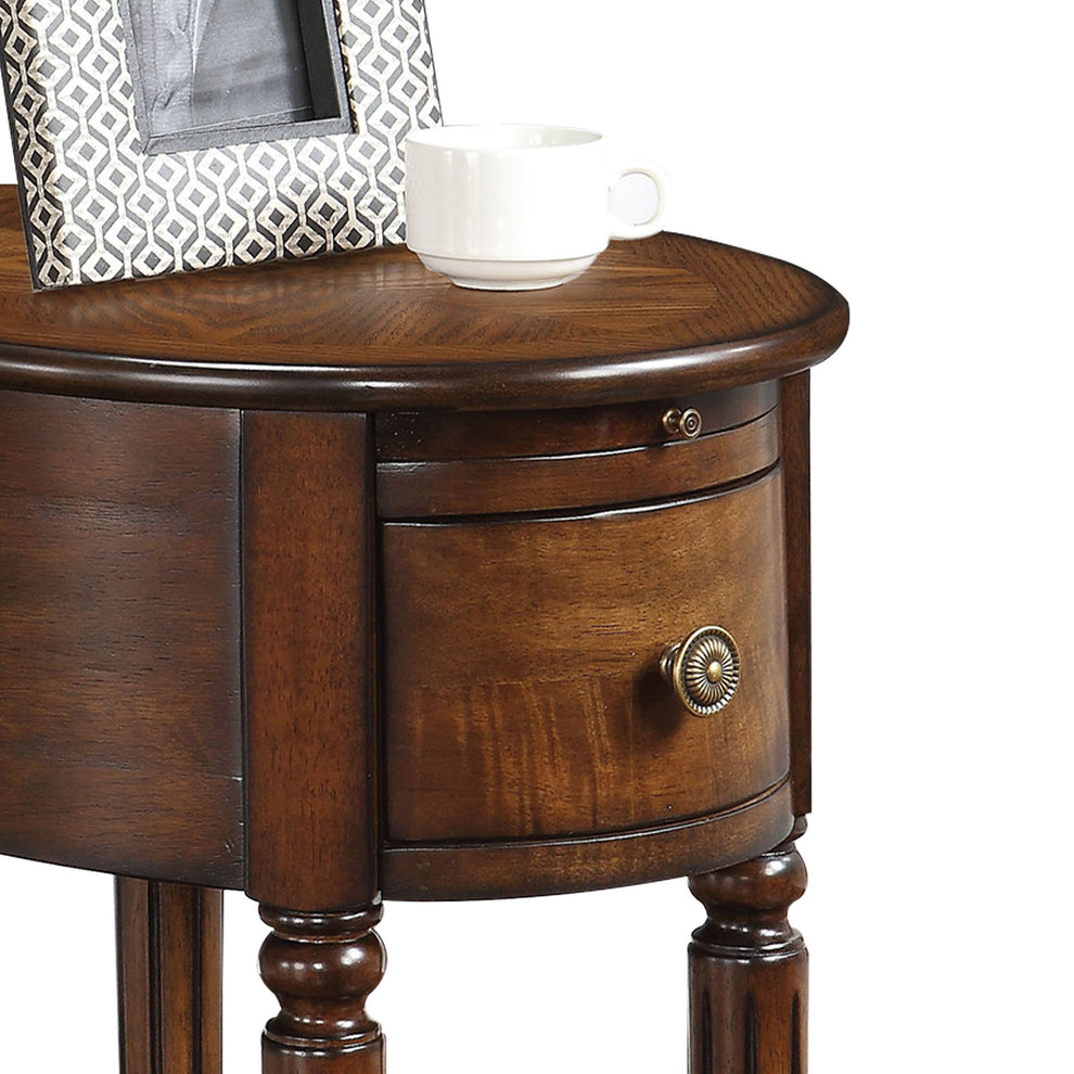 Alluring Side Table, Dark Oak Brown By Benzara | Side Tables | Modishstore - 4