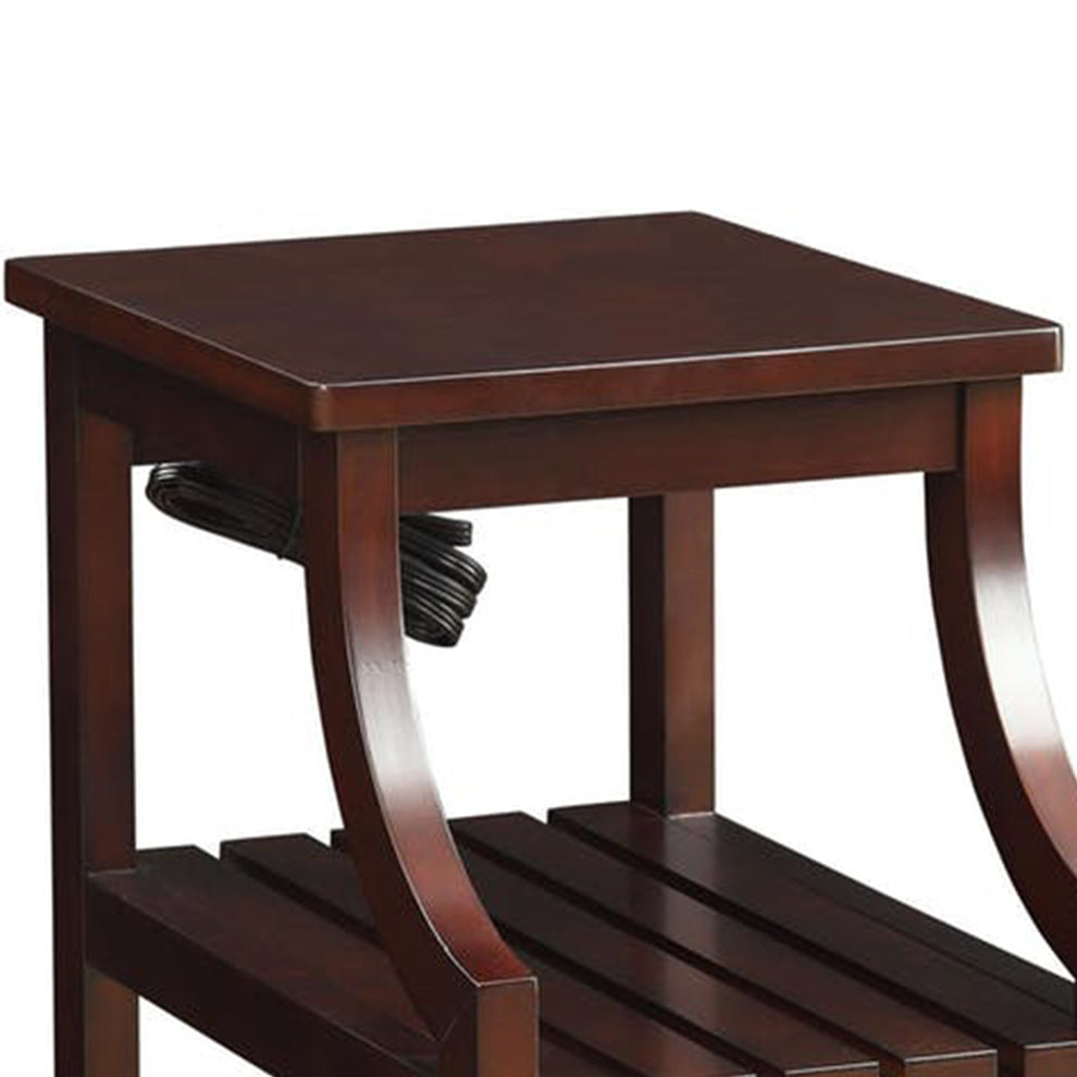 Modish Side Table (Usb), Espresso By Benzara | Side Tables |  Modishstore  - 3