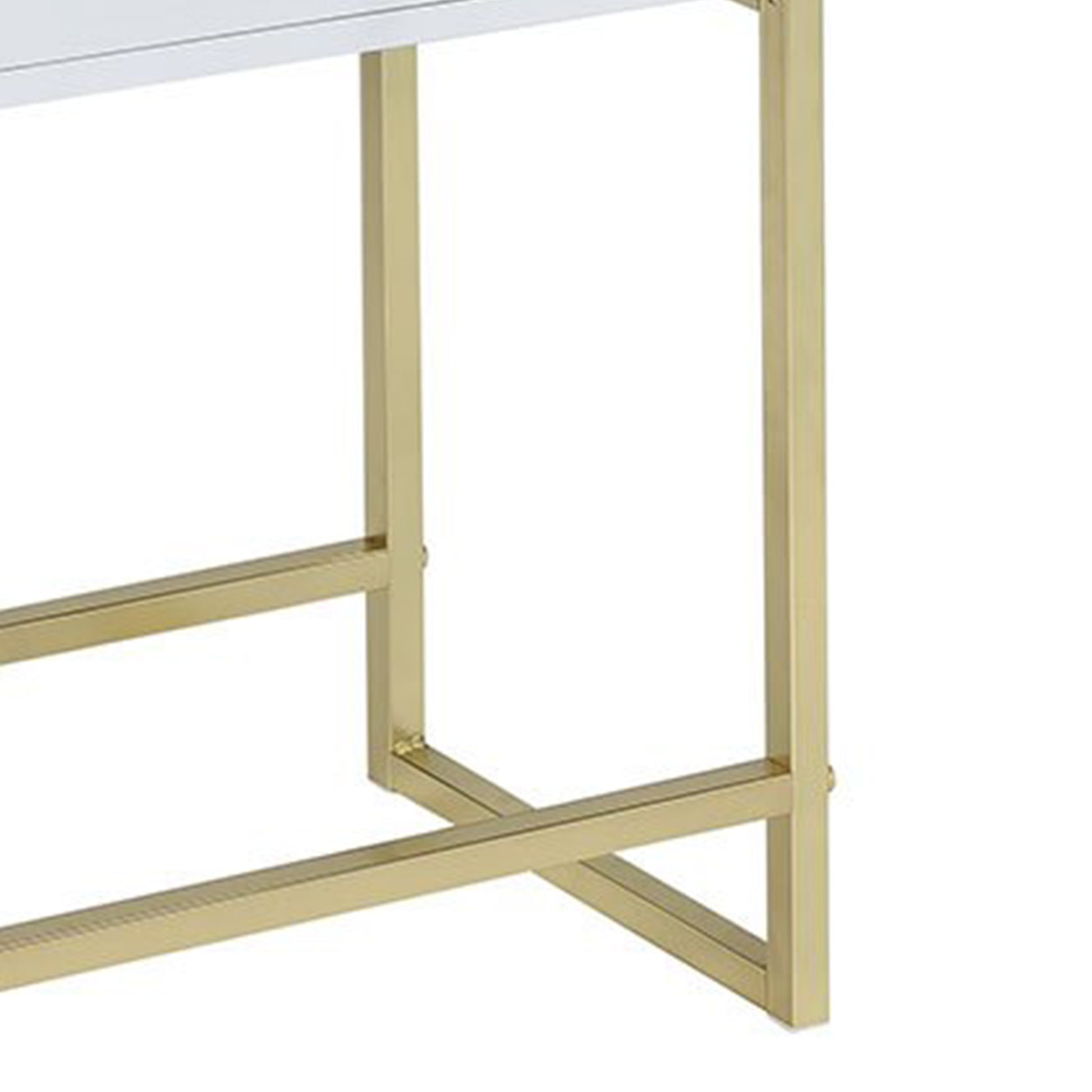 Astonishing Side Table, White & Gold  By Benzara | Side Tables |  Modishstore  - 3