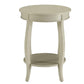 24 Inch Round Side Table With Open Bottom Shelf, White  By Benzara | Side Tables |  Modishstore 