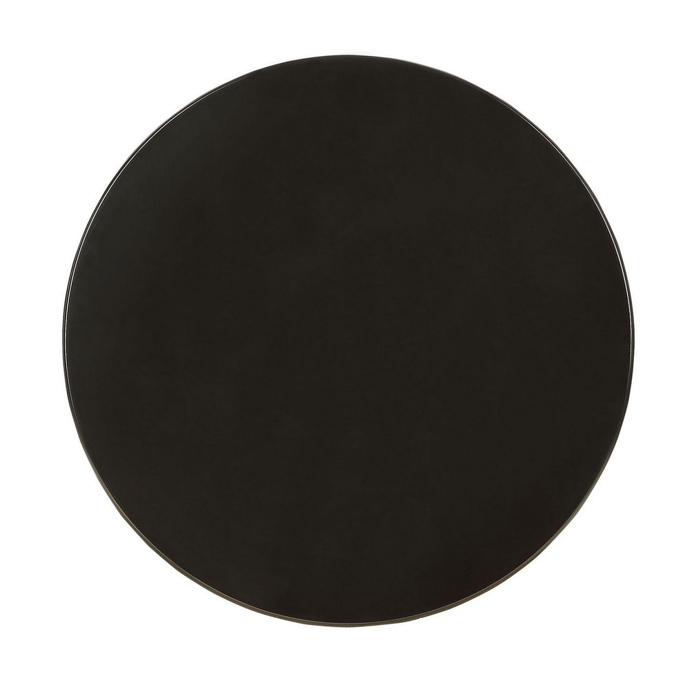 22 Inch Round Wooden Side Table With Turned Base, Black By Benzara | Side Tables | Modishstore - 2