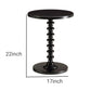 22 Inch Round Wooden Side Table With Turned Base, Black By Benzara | Side Tables | Modishstore - 3