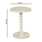 22 Inch Round Wooden Side Table With Turned Base, White  By Benzara | Side Tables |  Modishstore  - 2