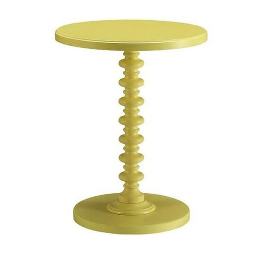 Astonishing Side Table With Round Top, Yellow  By Benzara | Side Tables |  Modishstore 