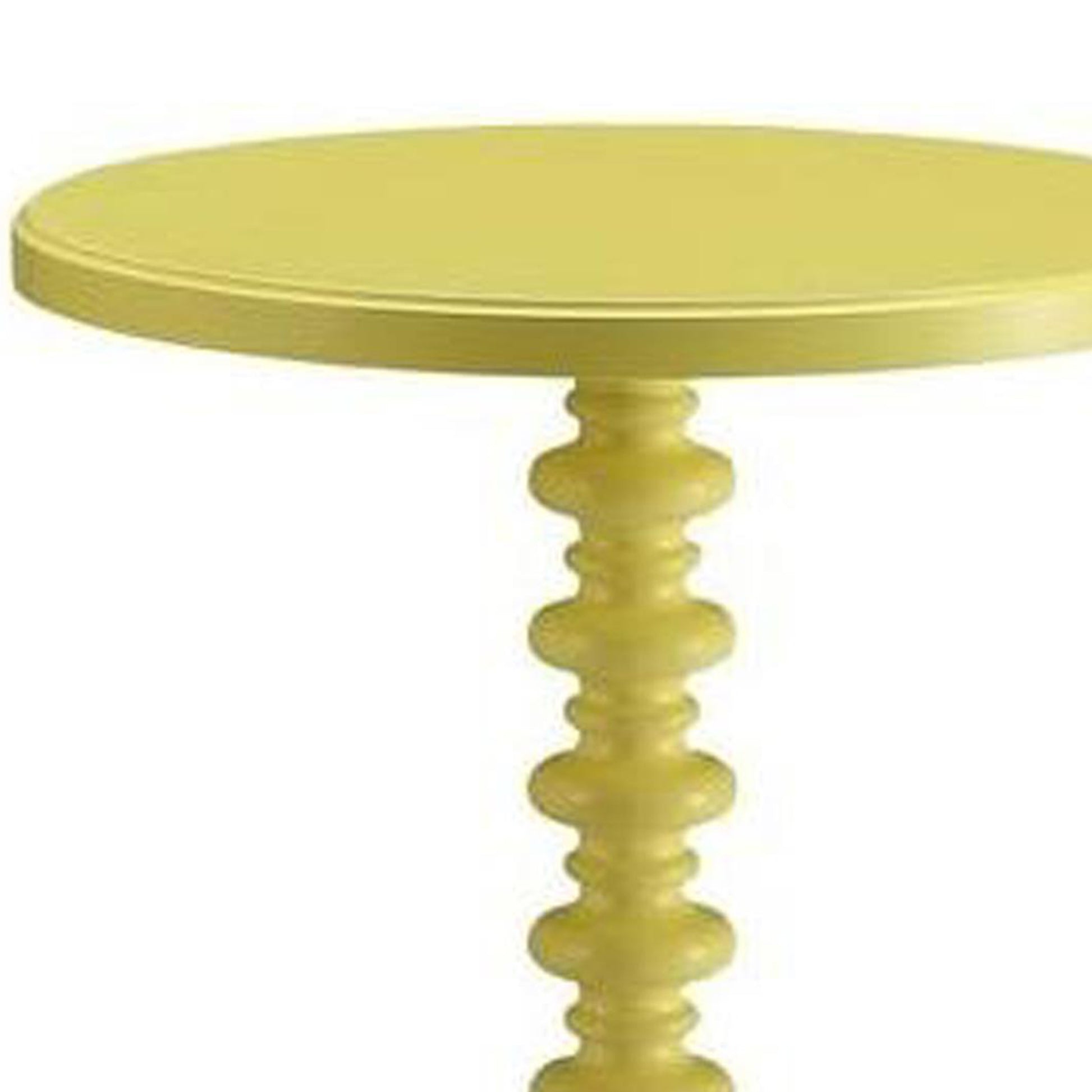 Astonishing Side Table With Round Top, Yellow  By Benzara | Side Tables |  Modishstore  - 2