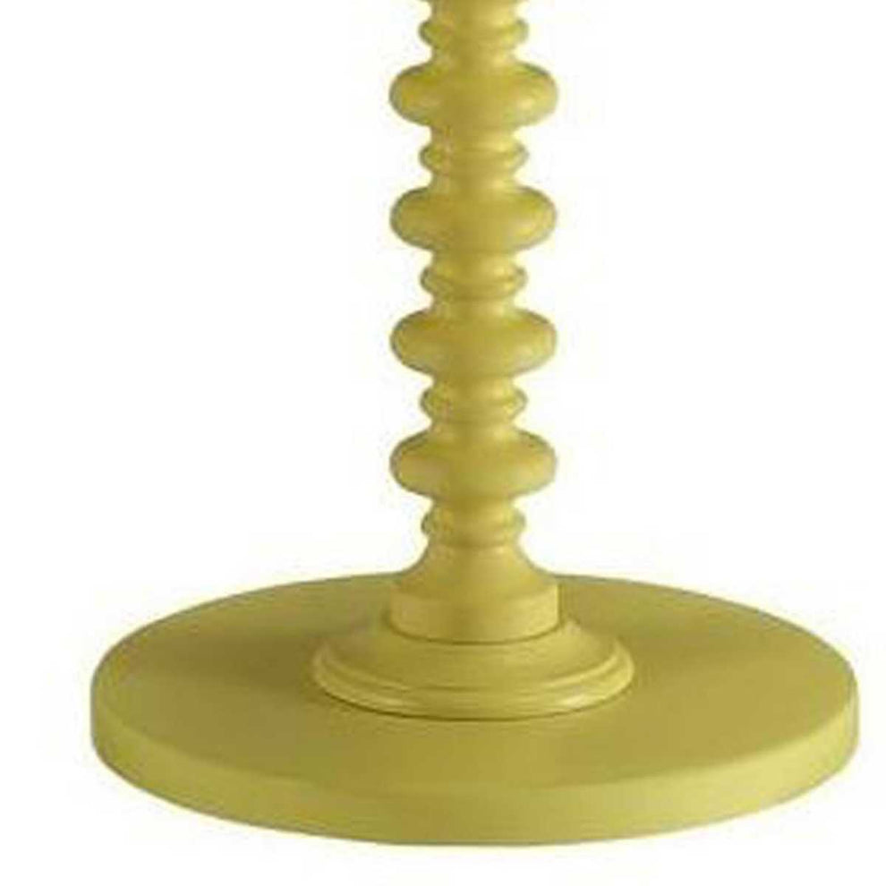 Astonishing Side Table With Round Top, Yellow  By Benzara | Side Tables |  Modishstore  - 3