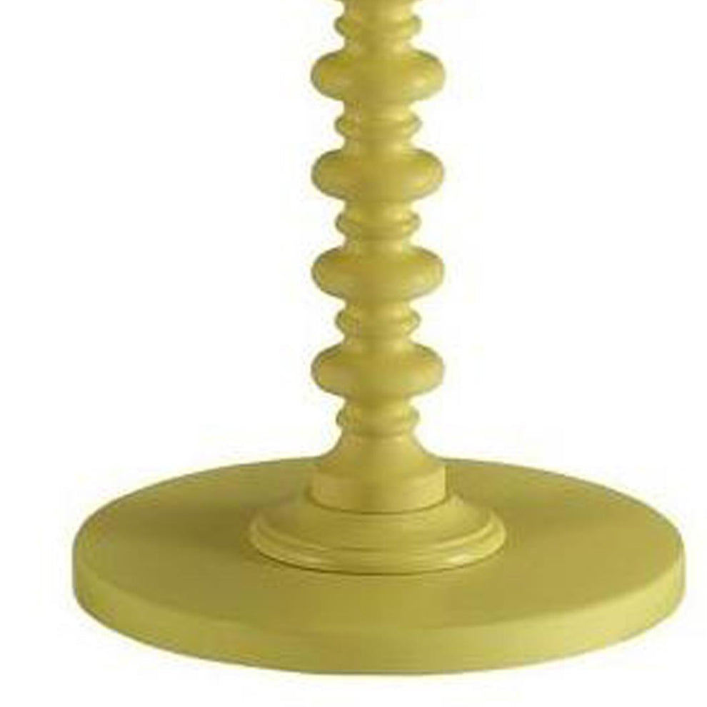 Astonishing Side Table With Round Top, Yellow  By Benzara | Side Tables |  Modishstore  - 4