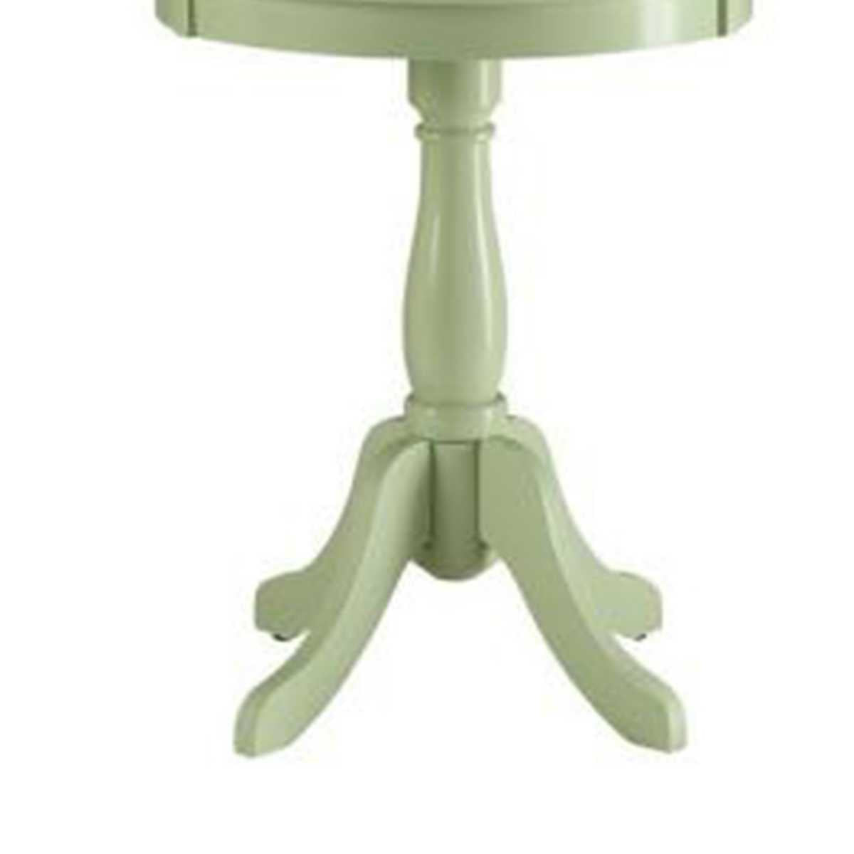 Astonishing Side Table With Round Top, Light Green  By Benzara | Side Tables |  Modishstore  - 3