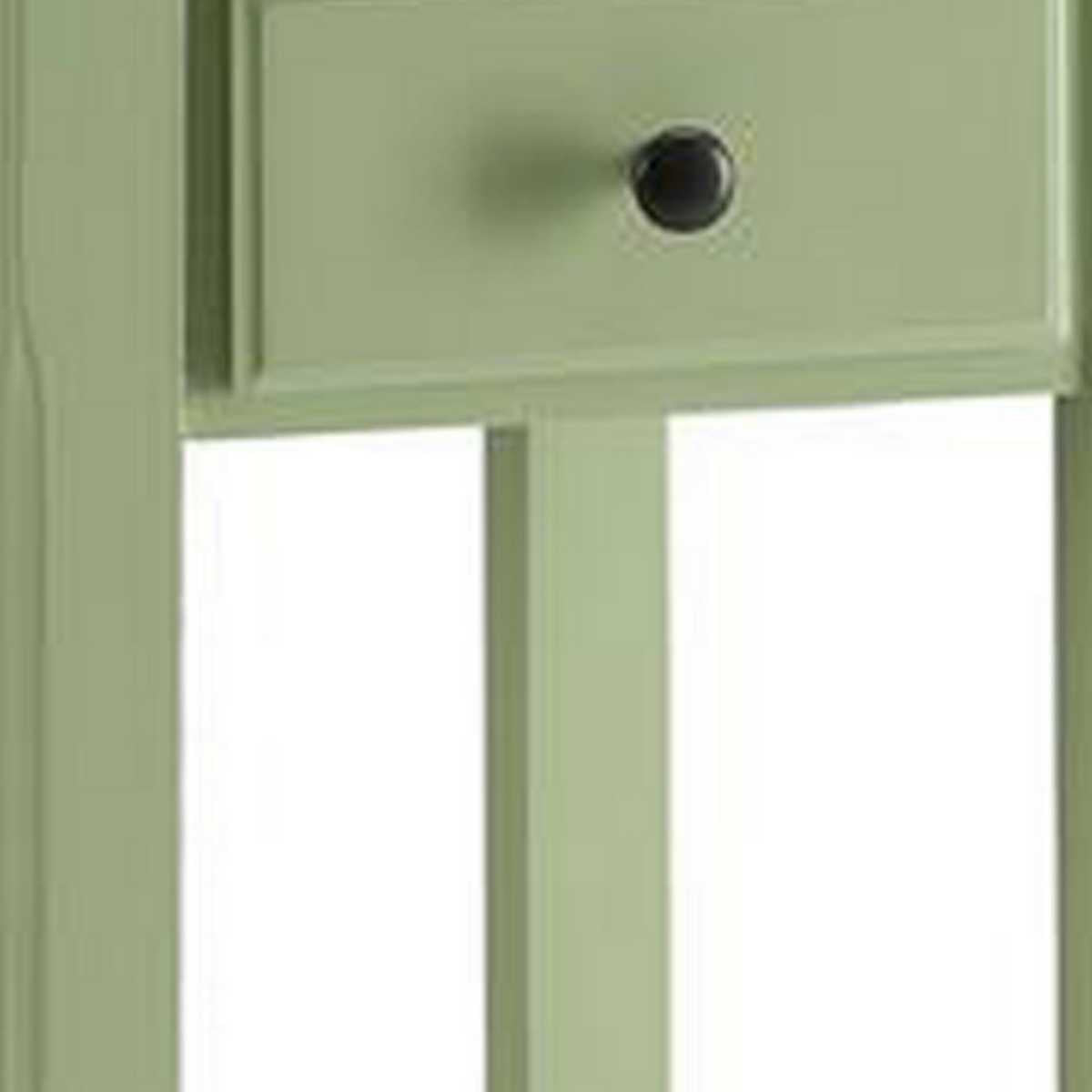 23" Rectangular Wooden Side Table With 1 Drawer, Green  By Benzara | Side Tables |  Modishstore  - 5