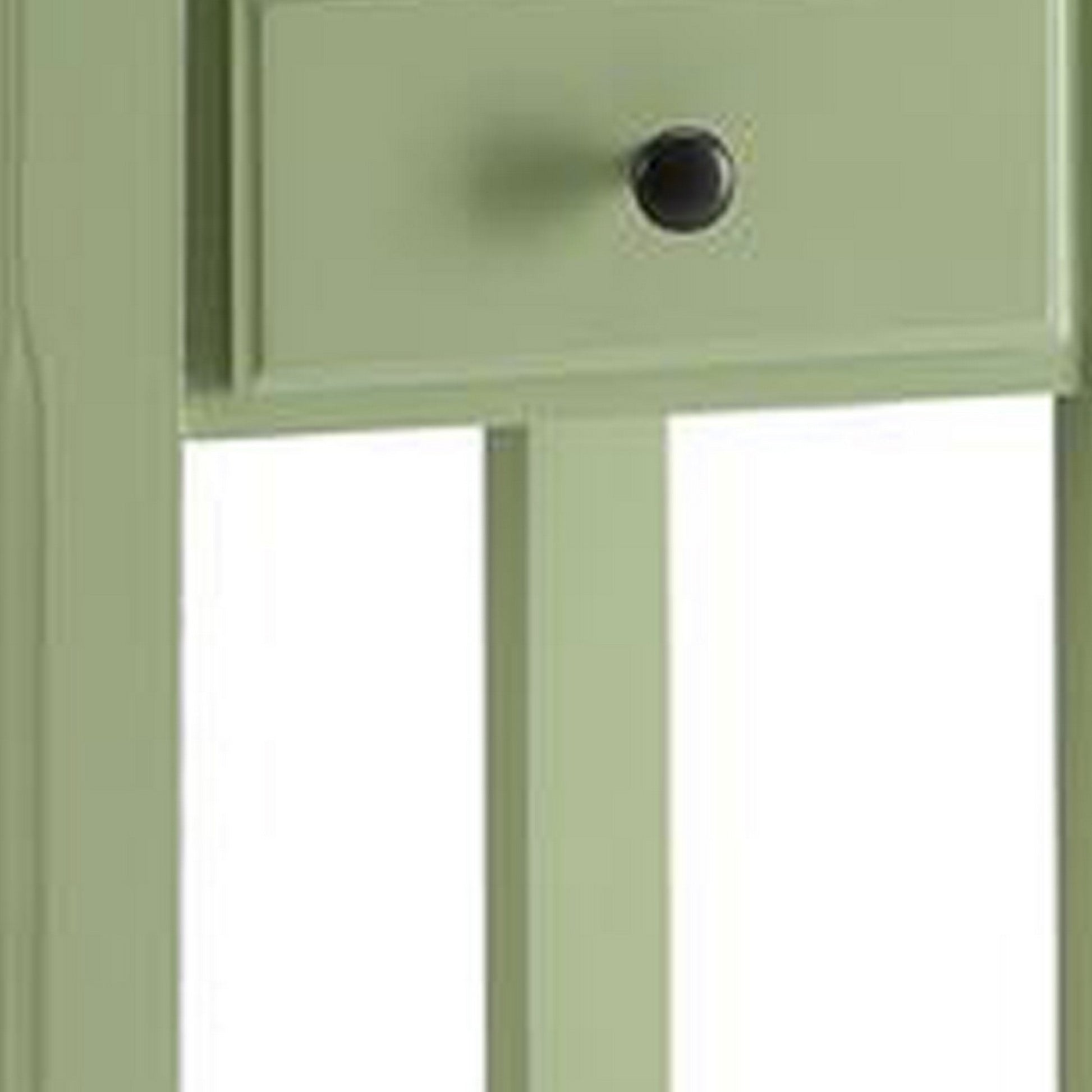 23" Rectangular Wooden Side Table With 1 Drawer, Green  By Benzara | Side Tables |  Modishstore  - 4