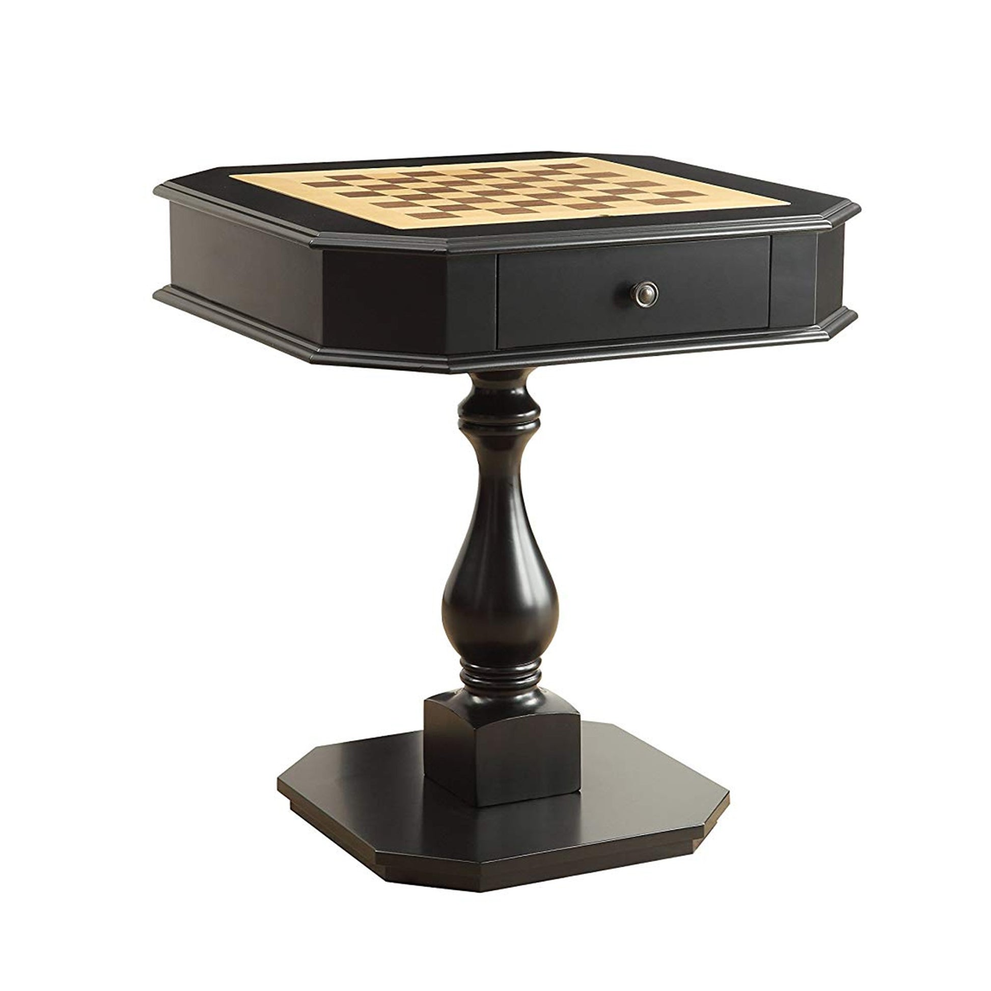 31 Inch Chess Game Table With Clipped Corners, Brown By Benzara | Side Tables |  Modishstore  - 2