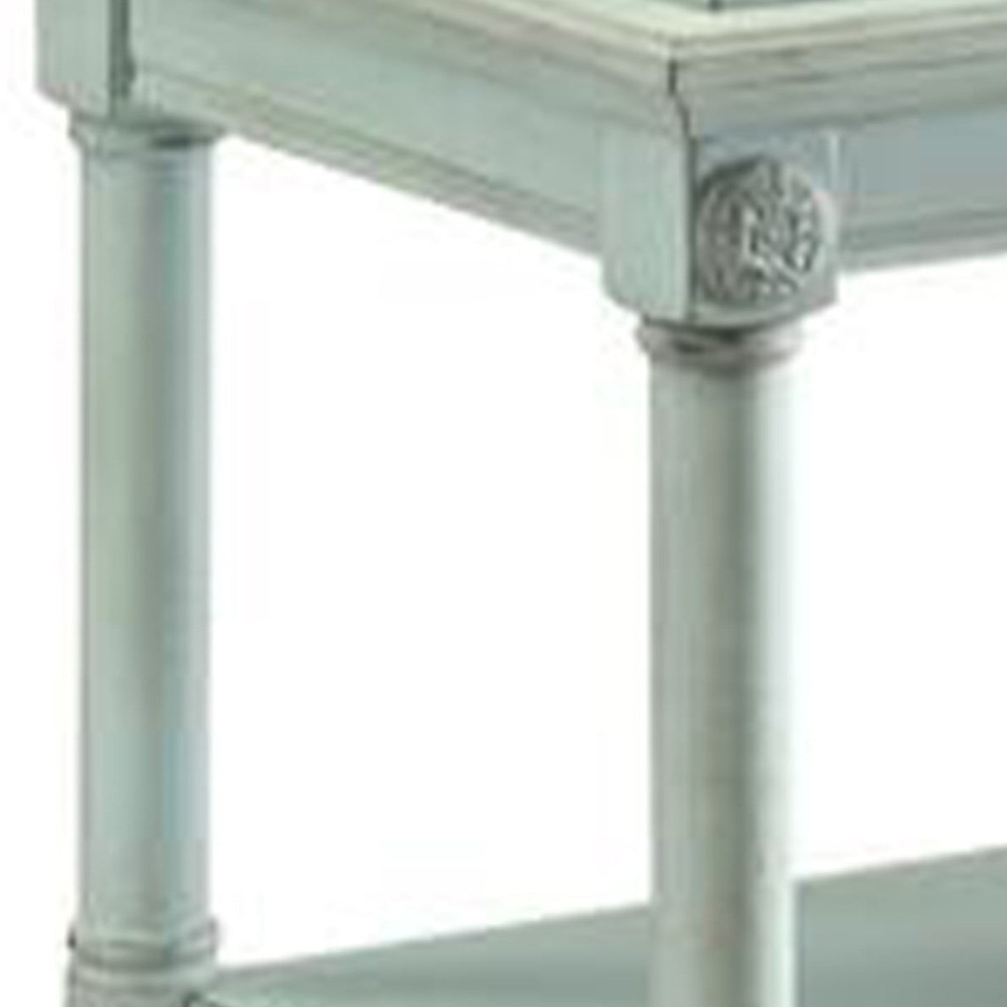 32 Inch 2 Tier Wooden Tray Table With Casters, Antique Gray  By Benzara | TV Tray Tables |  Modishstore  - 5
