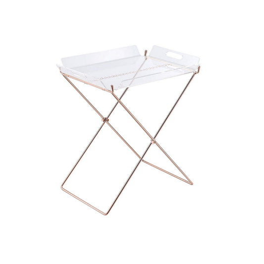 22 Inch Acrylic Tray Table With X Metal Base, Copper  By Benzara | TV Tray Tables |  Modishstore 