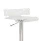 Smart Looking Adjustable Stool With Swivel, Clear & Chrome  By Benzara | Bar Stools |  Modishstore  - 4