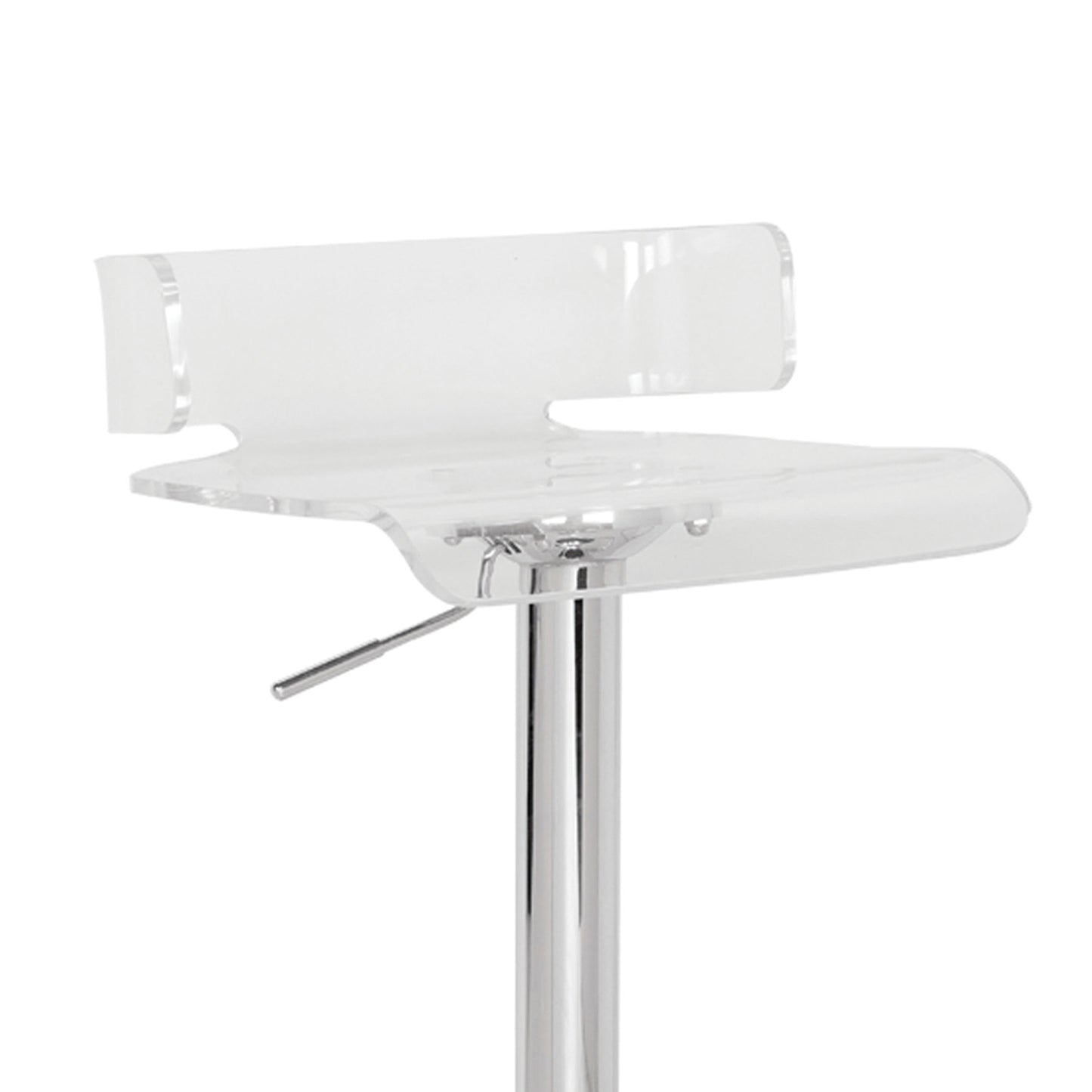 Smart Looking Adjustable Stool With Swivel, Clear & Chrome  By Benzara | Bar Stools |  Modishstore  - 4