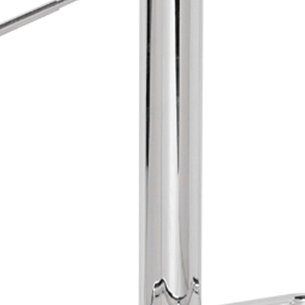 Smart Looking Adjustable Stool With Swivel, Clear & Chrome  By Benzara | Bar Stools |  Modishstore  - 5