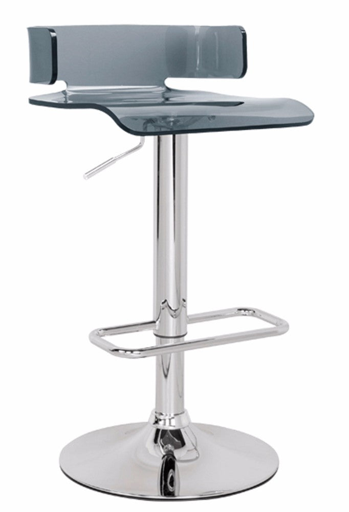 Impressive Adjustable Stool With Swivel, Gray & Chrome  By Benzara | Bar Stools |  Modishstore 