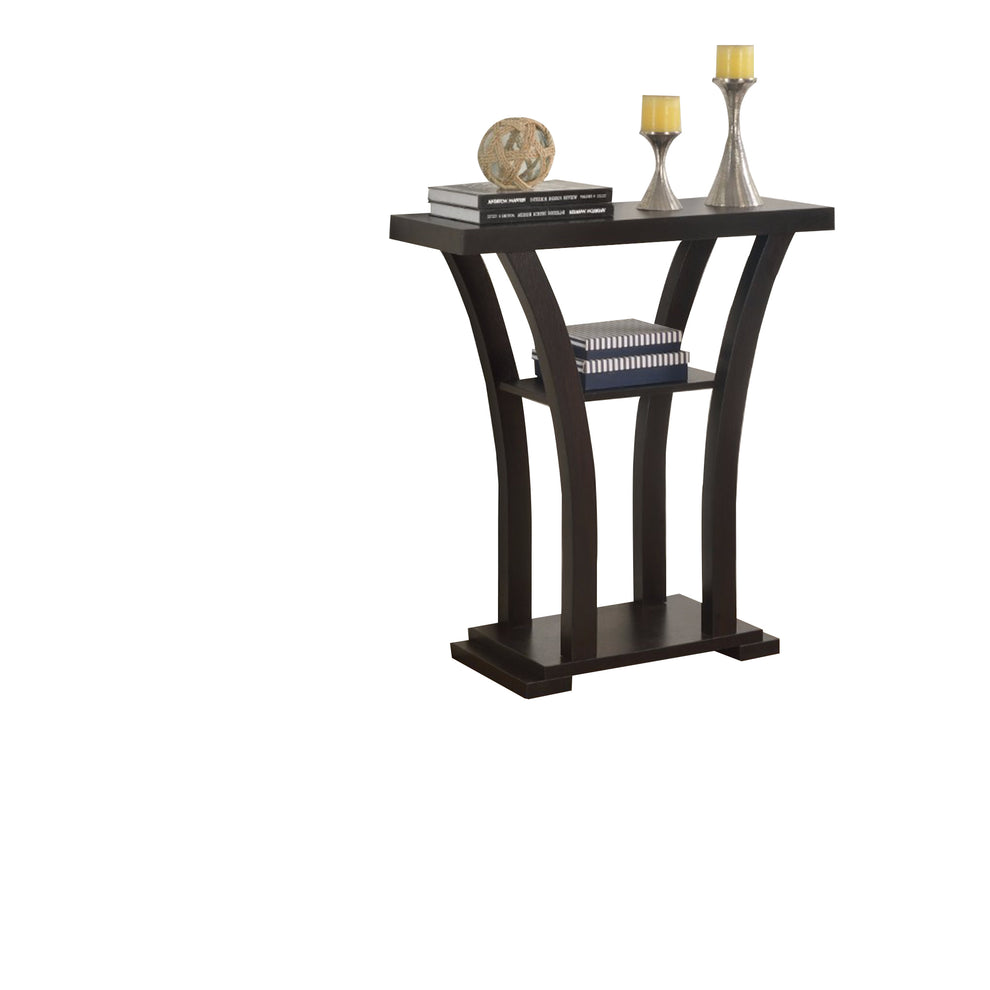Wooden Console Table With 1 Shelf, Dark Espresso By Benzara | Console Tables |  Modishstore  - 2