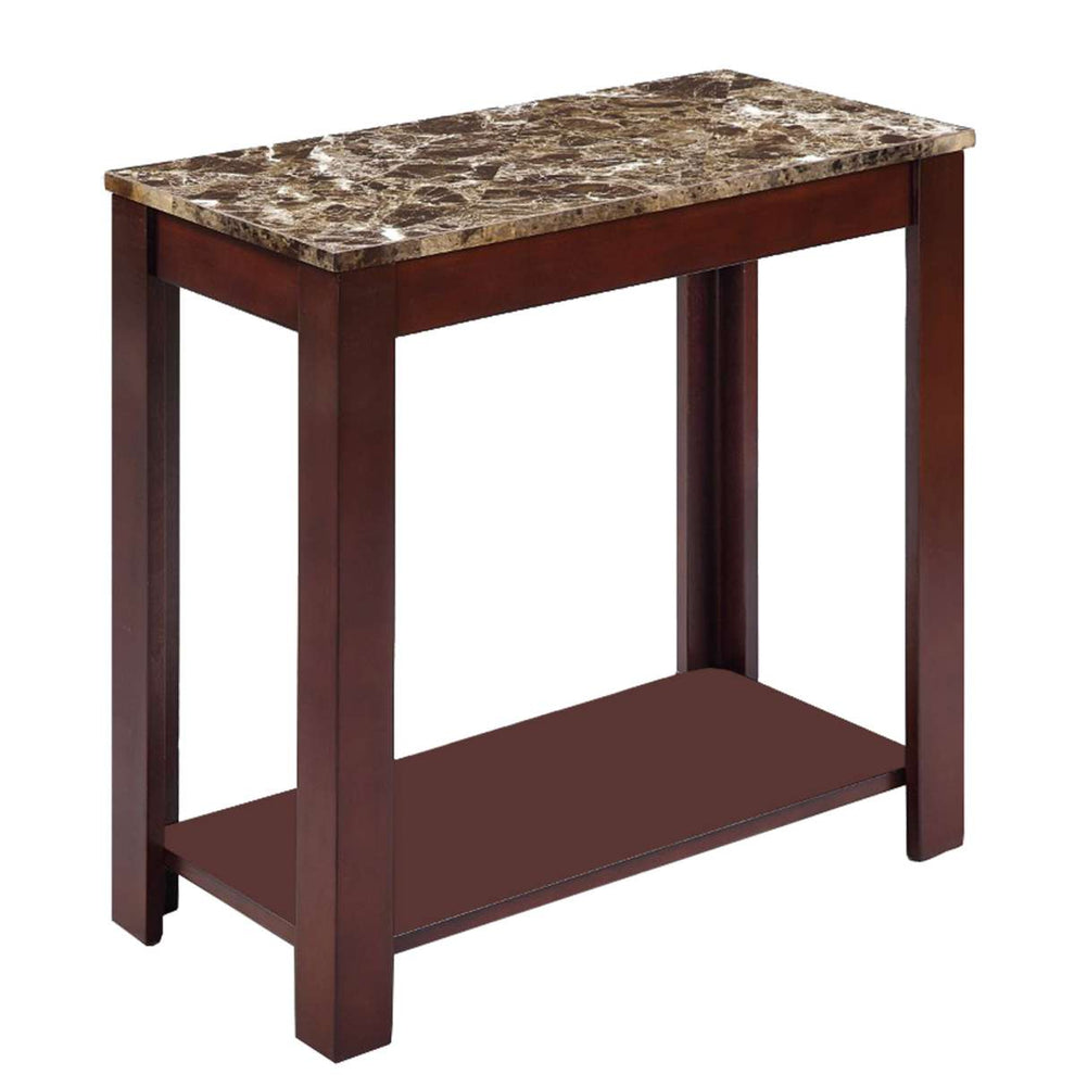 Impressive Chairside Table With Marble Top, Brown By Benzara | Side Tables |  Modishstore  - 2