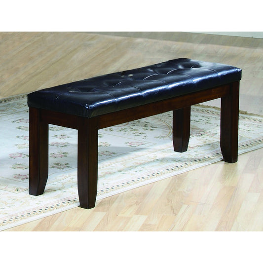 Impressive Leather Tufted Upholstered Bench In Brown And Black By Benzara | Benches | Modishstore