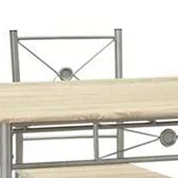 Sturdy Dining Table In A Set Of Five, Silver By Benzara | Dining Sets |  Modishstore  - 5