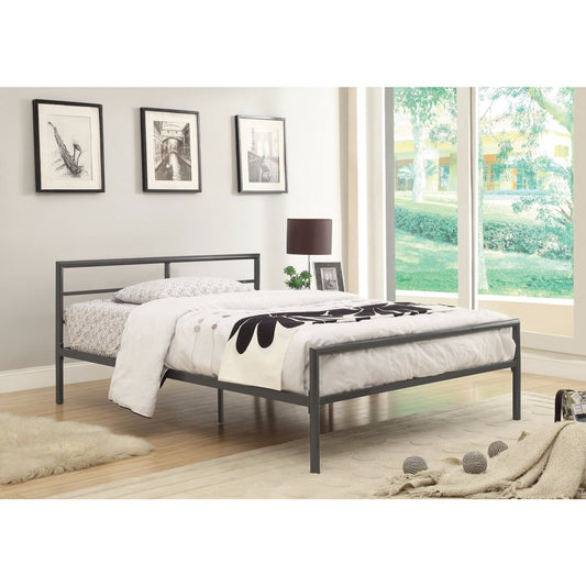 Traditional Styled Full Bed With Sleek Lines, Gray  By Benzara | Beds |  Modishstore 
