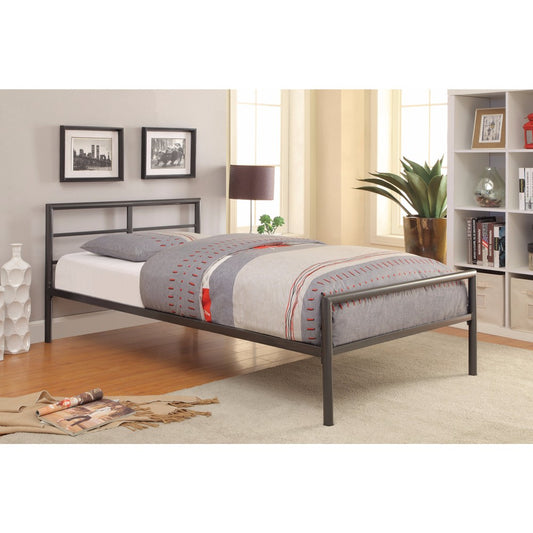 Traditional Styled Twin Size Bed With Sleek Lines, Gray By Benzara | Beds |  Modishstore 