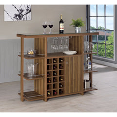 Sturdy Modern Bar Unit With Wine Bottle Storage By Benzara
