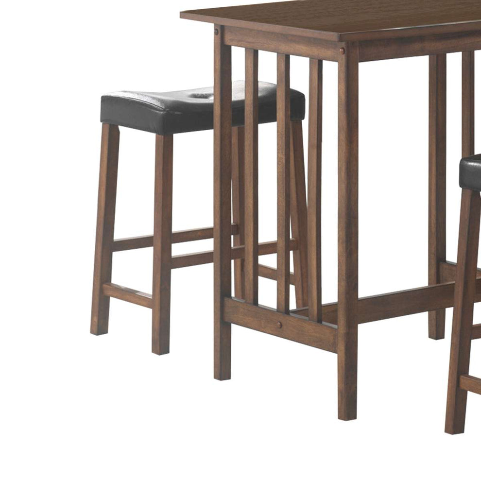 Contemporary Style 3 Piece Counter Height Set, Brown  By Benzara | Dining Sets |  Modishstore  - 4