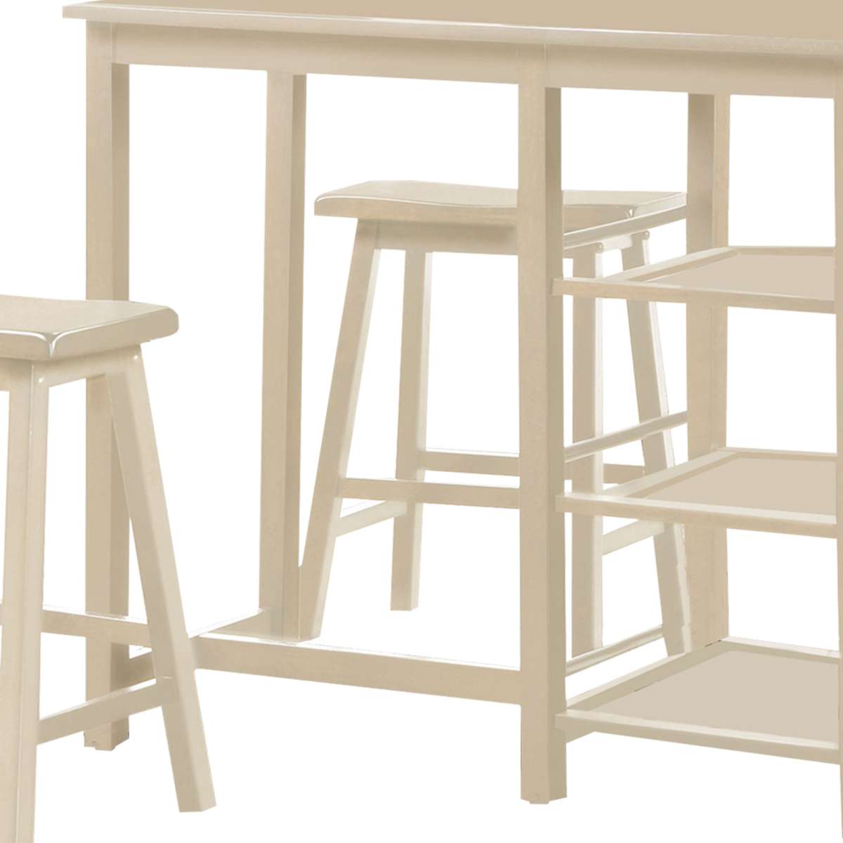 Spacious Counter Height Set, Off White, 3 Piece Pack  By Benzara | Dining Sets |  Modishstore  - 5