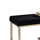 Astonishing Ottoman, Black Fabric & Gold  By Benzara | Ottomans |  Modishstore  - 3