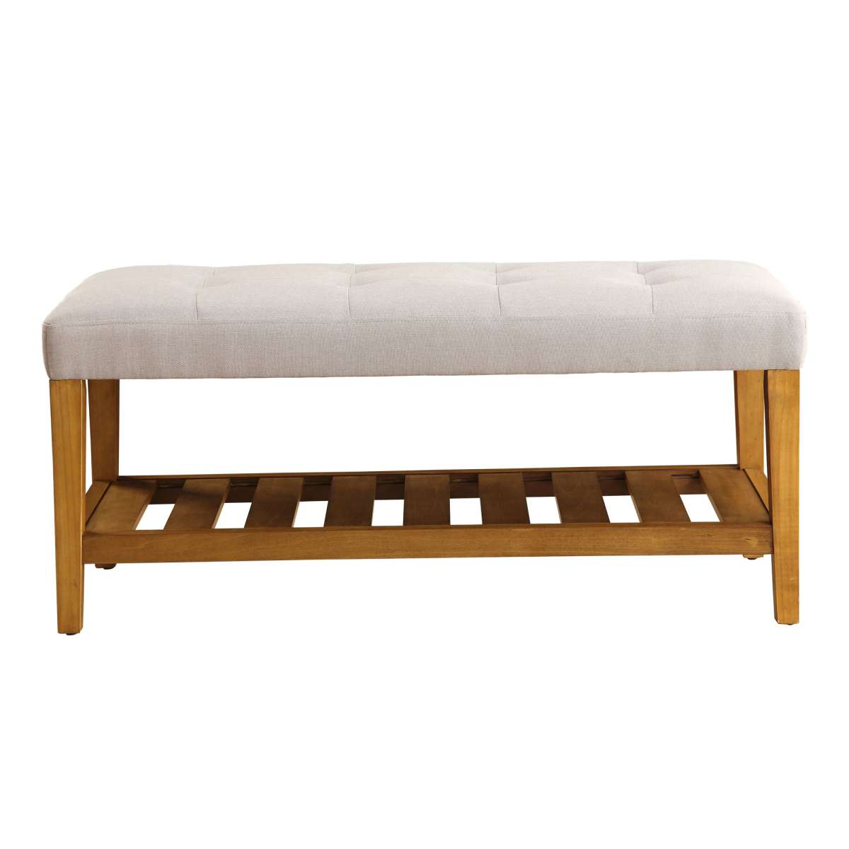 Wooden Bench, Light Gray & Oak  By Benzara | Stools & Benches |  Modishstore 