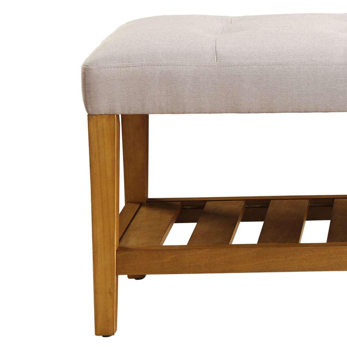 Wooden Bench, Light Gray & Oak  By Benzara | Stools & Benches |  Modishstore  - 4