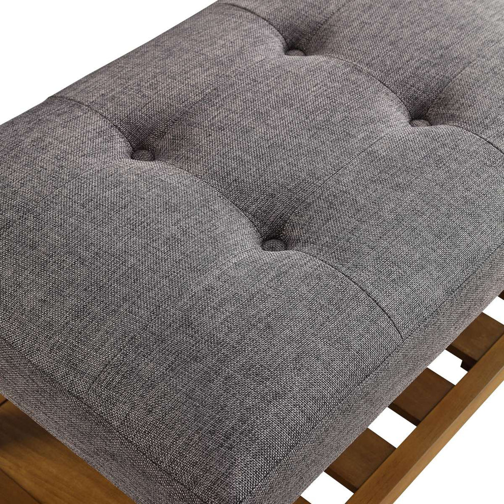 Wooden Bench, Gray & Oak  By Benzara | Stools & Benches |  Modishstore  - 5