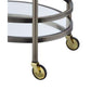 26.75 Inch Oval Shaped Metal Serving Cart With 2 Shelves, Brass By Benzara | TV Tray Tables |  Modishstore  - 4