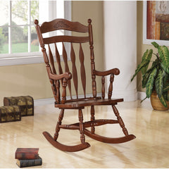 Traditional Nostalgia Arrow Back Rocking Chair, Walnut By Benzara