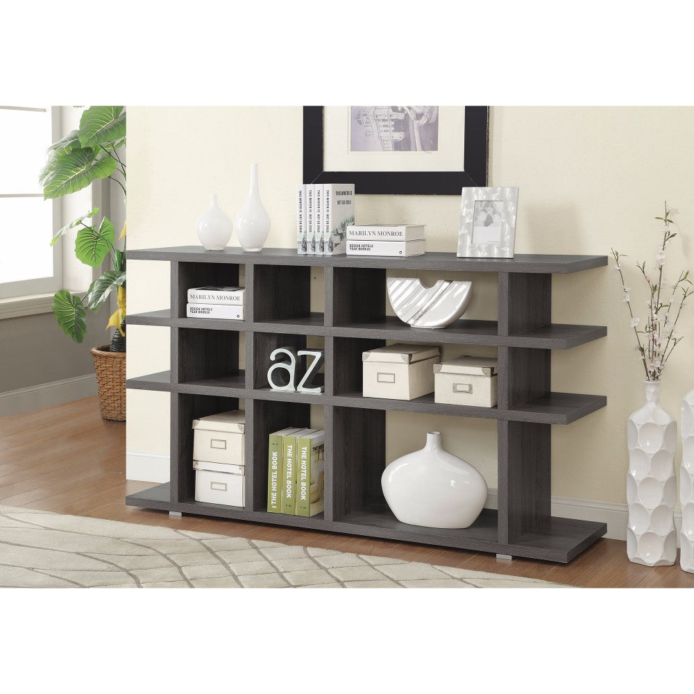 Contemporary Wooden Bookcase, Gray By Benzara | Bookcases |  Modishstore 