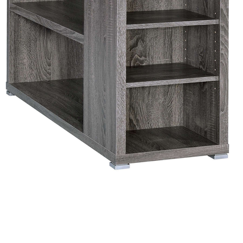 Modern Style Wooden Office Desk, Gray By Benzara | Desks |  Modishstore  - 3