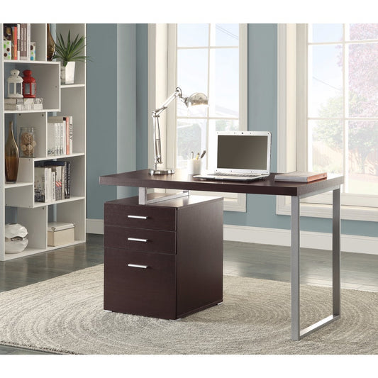 Contemporary Style Office Desk With File Drawer, Brown By Benzara | Desks |  Modishstore 