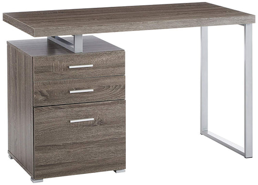 Modish Office Desk With File Drawer, Gray  By Benzara | Desks |  Modishstore 
