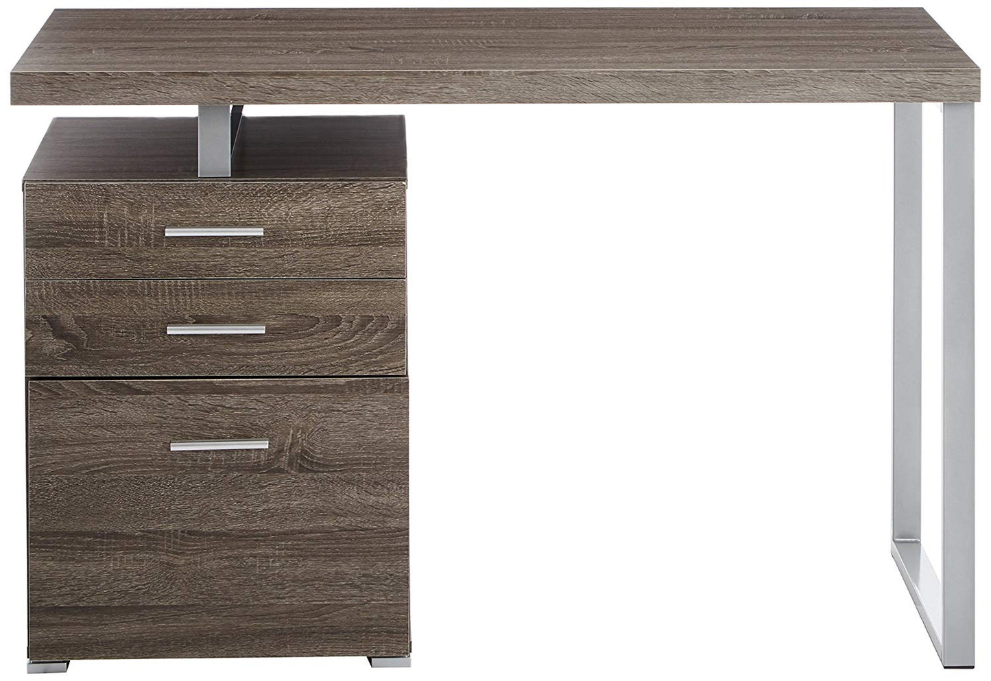Modish Office Desk With File Drawer, Gray  By Benzara | Desks |  Modishstore  - 2