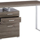 Modish Office Desk With File Drawer, Gray  By Benzara | Desks |  Modishstore  - 4