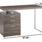 Modish Office Desk With File Drawer, Gray  By Benzara | Desks |  Modishstore  - 3