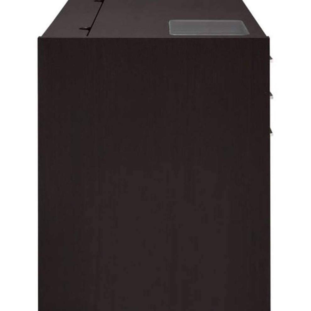 Contemporary Wooden Connect-It Computer Desk, Brown  By Benzara | Desks |  Modishstore  - 4