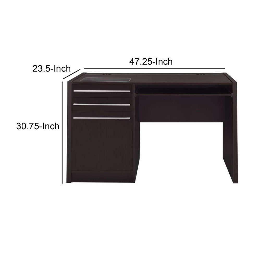 Contemporary Wooden Connect-It Computer Desk, Brown  By Benzara | Desks |  Modishstore  - 6