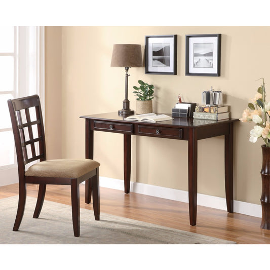 2 Piece Solid Wooden Desk Set, Brown  By Benzara | Desks |  Modishstore 