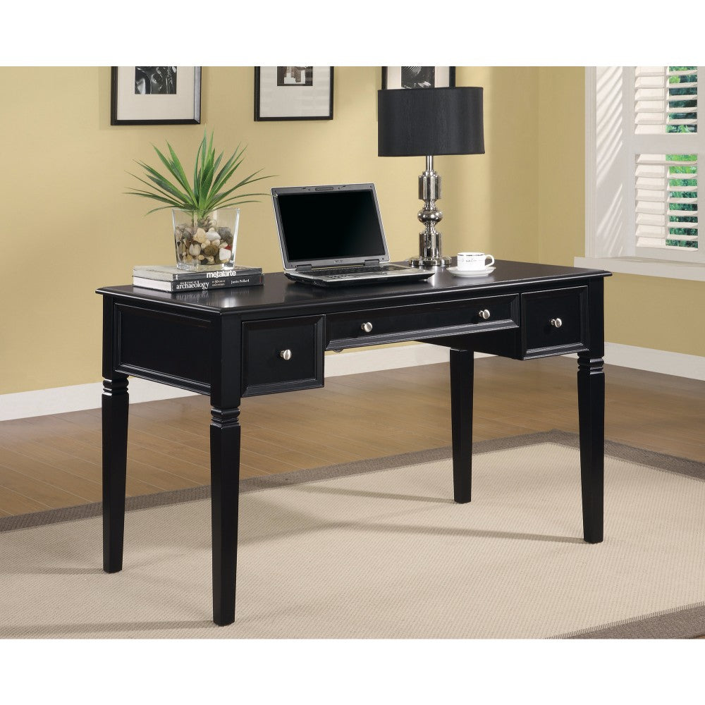 Classic Wooden Writing Desk With Keyboard Drawer, Black By Benzara | Desks |  Modishstore 