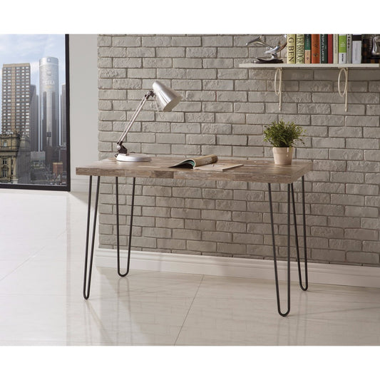 Industrial Style Writing Desk With Hairpin Metal Legs, Brown  By Benzara | Desks |  Modishstore 