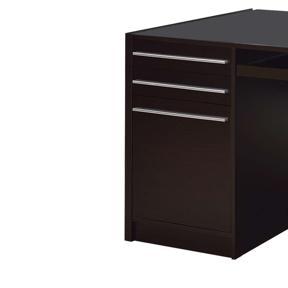 Contemporary Connect-It Computer Desk, Brown  By Benzara | Desks |  Modishstore  - 4